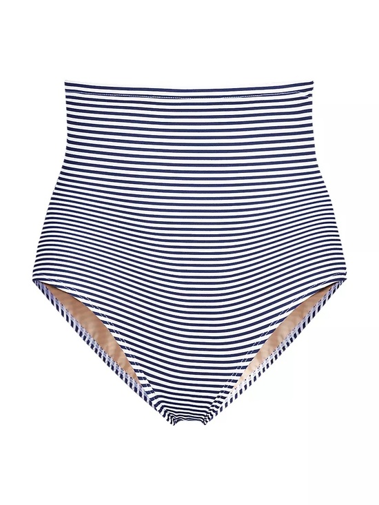 Lands' End Other - Lands' End Navy and White Stripe High-Waist Bikini Bottom Size 14